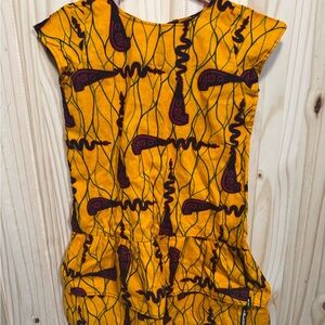 Girls 3-4 African Style Cobra Snake Print Handmade Ruffle Dress
